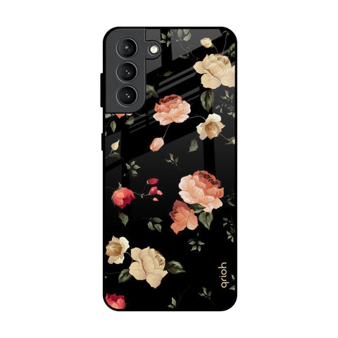 Black Spring Floral Samsung Galaxy S21 Plus Glass Back Cover Online