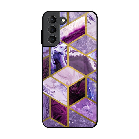 Purple Rhombus Marble Samsung Galaxy S21 Plus Glass Back Cover Online