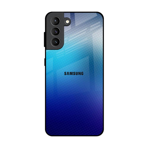 Blue Rhombus Pattern Samsung Galaxy S21 Plus Glass Back Cover Online