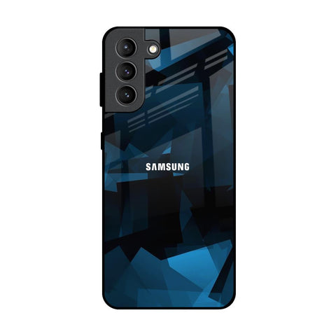 Polygonal Blue Box Samsung Galaxy S21 Plus Glass Back Cover Online