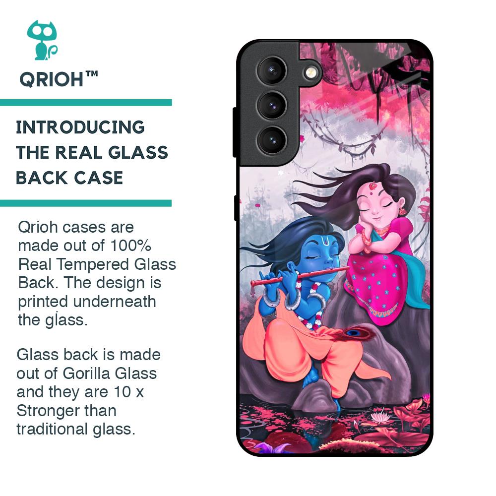 Radha Krishna Art Glass Case for Samsung Galaxy S21 Plus