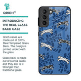 Blue Cheetah Glass Case for Samsung Galaxy S21 Plus