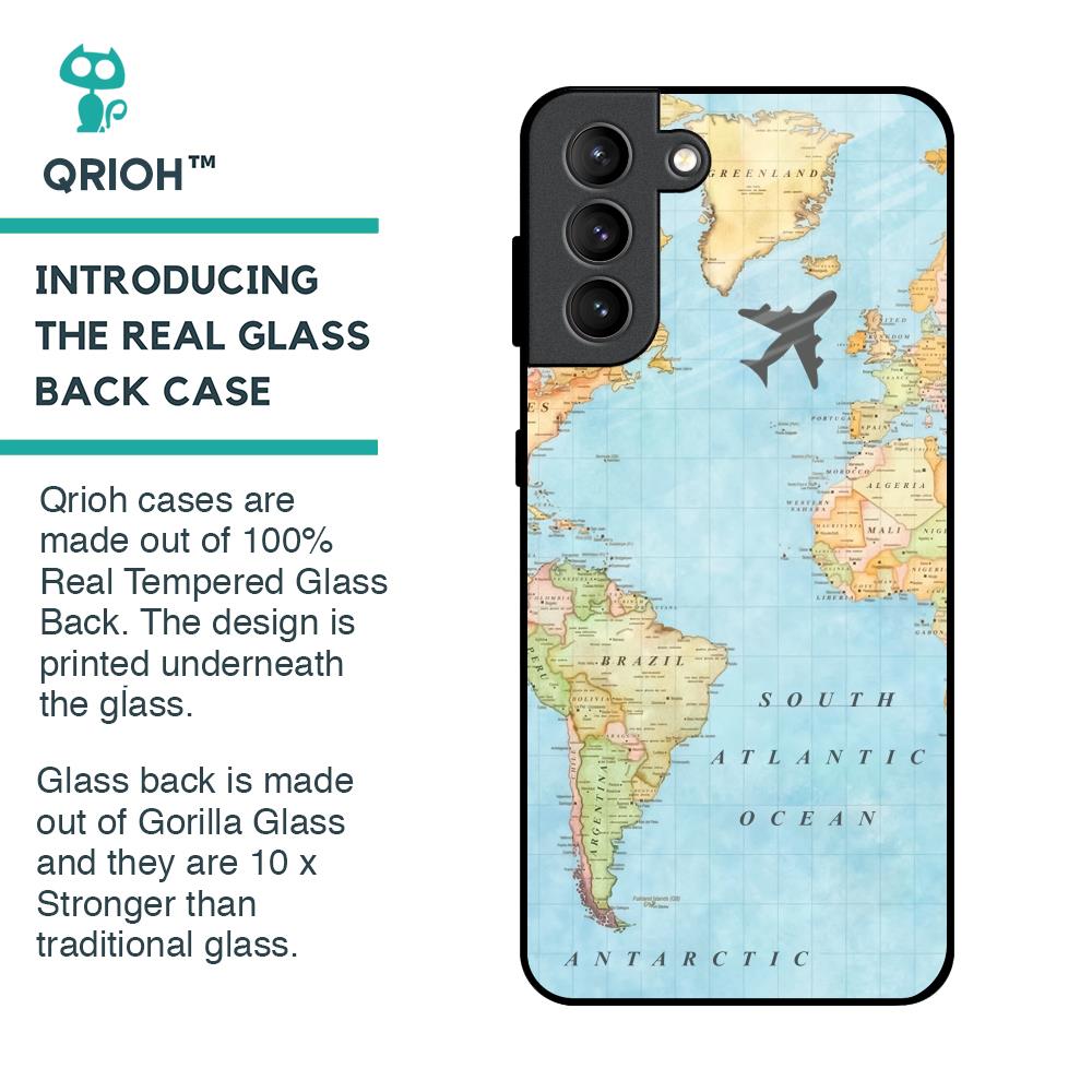 Travel Map Glass Case for Samsung Galaxy S21 Plus