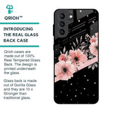 Floral Black Band Glass Case For Samsung Galaxy S21 Plus