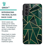 Abstract Green Glass Case For Samsung Galaxy S21 Plus