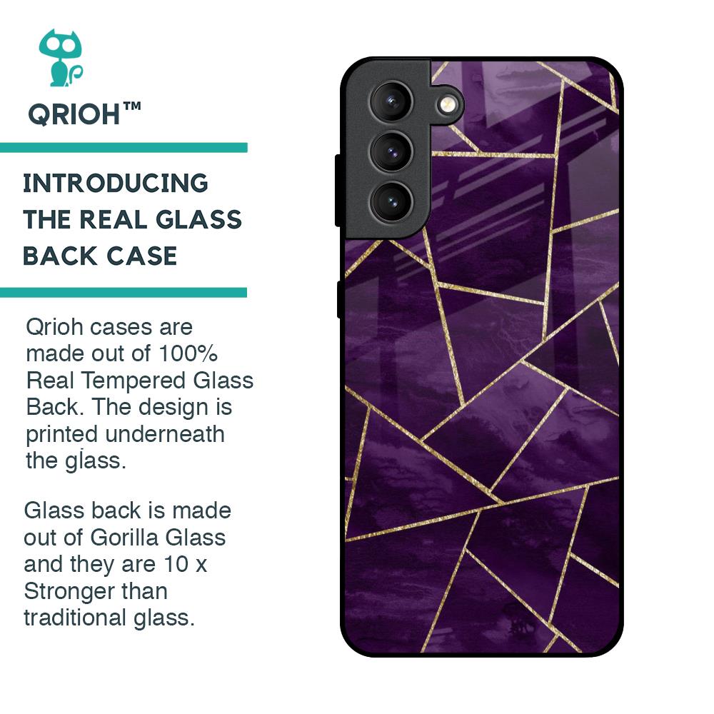 Geometric Purple Glass Case For Samsung Galaxy S21 Plus