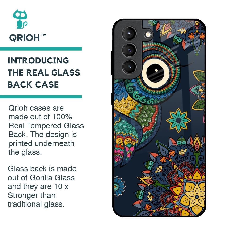 Owl Art Glass Case for Samsung Galaxy S21 Plus