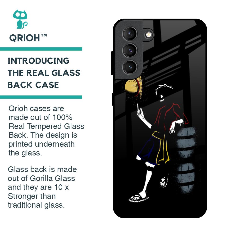 Luffy Line Art Glass Case for Samsung Galaxy S21 Plus
