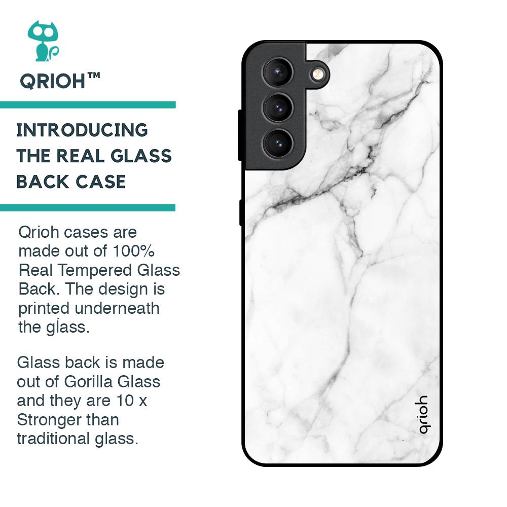 Modern White Marble Glass Case for Samsung Galaxy S21 Plus
