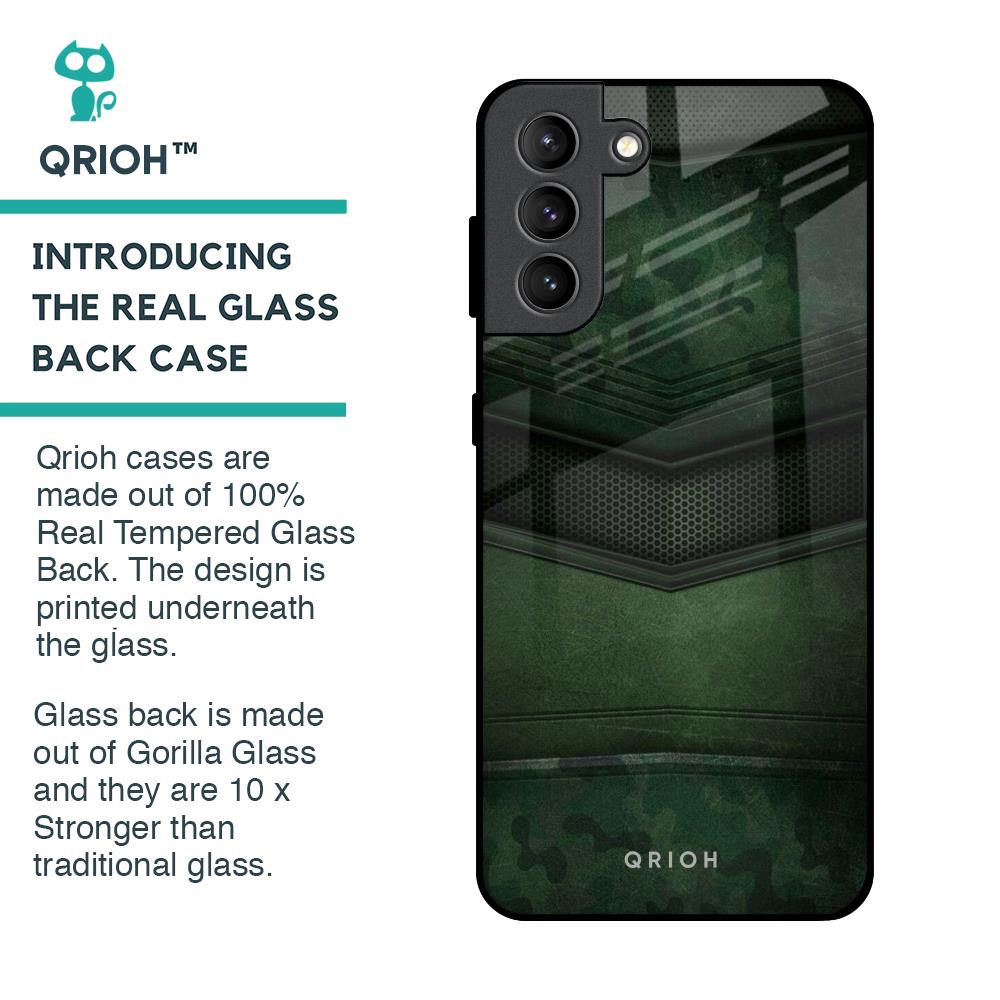 Green Leather Glass Case for Samsung Galaxy S21 Plus