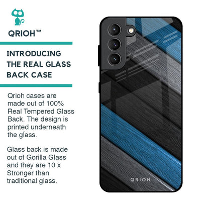 Multicolor Wooden Effect Glass Case for Samsung Galaxy S21 Plus