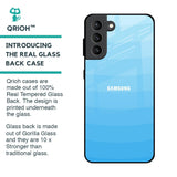 Wavy Blue Pattern Glass Case for Samsung Galaxy S21 Plus