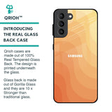 Orange Curve Pattern Glass Case for Samsung Galaxy S21 Plus