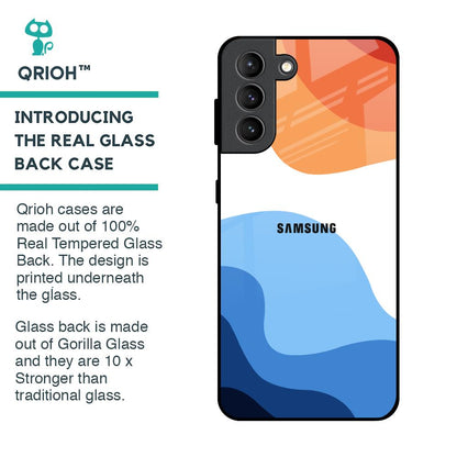 Wavy Color Pattern Glass Case for Samsung Galaxy S21 Plus