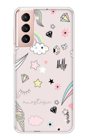 Unicorn Doodle Samsung Galaxy S21 Plus Back Cover
