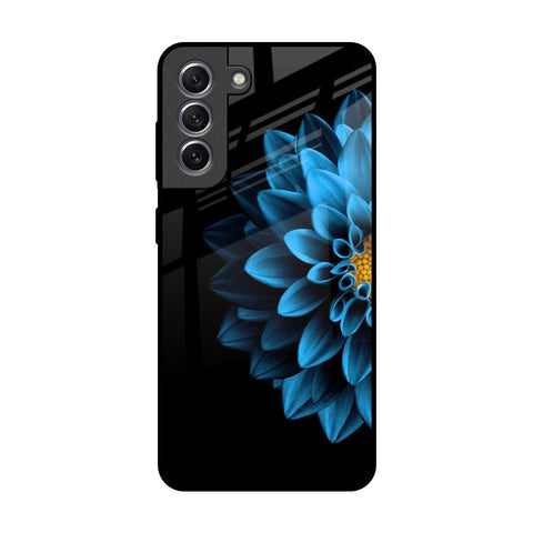 Half Blue Flower Samsung Galaxy S21 Glass Back Cover Online