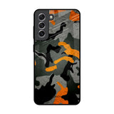 Camouflage Orange Samsung Galaxy S21 Glass Back Cover Online