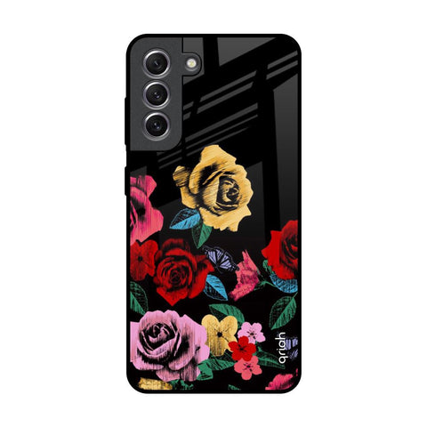 Floral Decorative Samsung Galaxy S21 Glass Back Cover Online