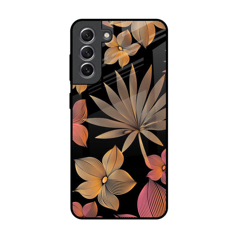 Lines Pattern Flowers Samsung Galaxy S21 Glass Back Cover Online