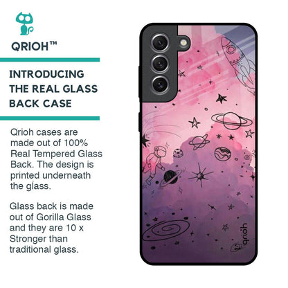 Space Doodles Glass Case for Samsung Galaxy S21