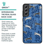 Blue Cheetah Glass Case for Samsung Galaxy S21