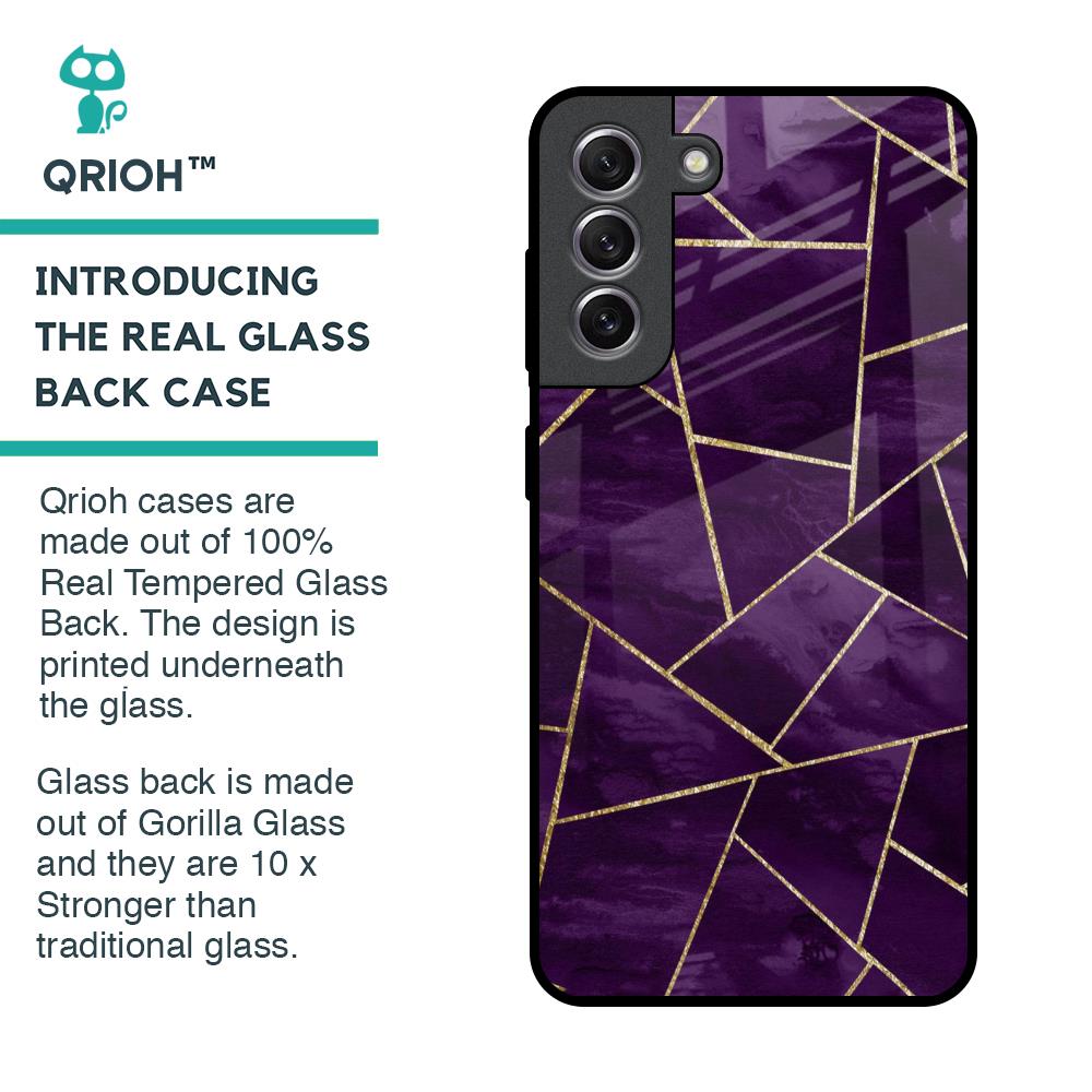 Geometric Purple Glass Case For Samsung Galaxy S21