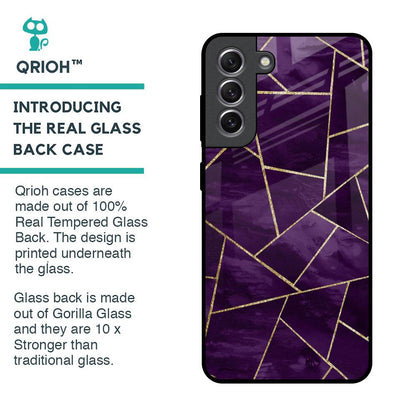 Geometric Purple Glass Case For Samsung Galaxy S21
