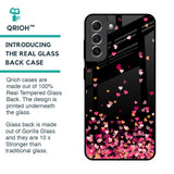 Heart Rain Fall Glass Case For Samsung Galaxy S21