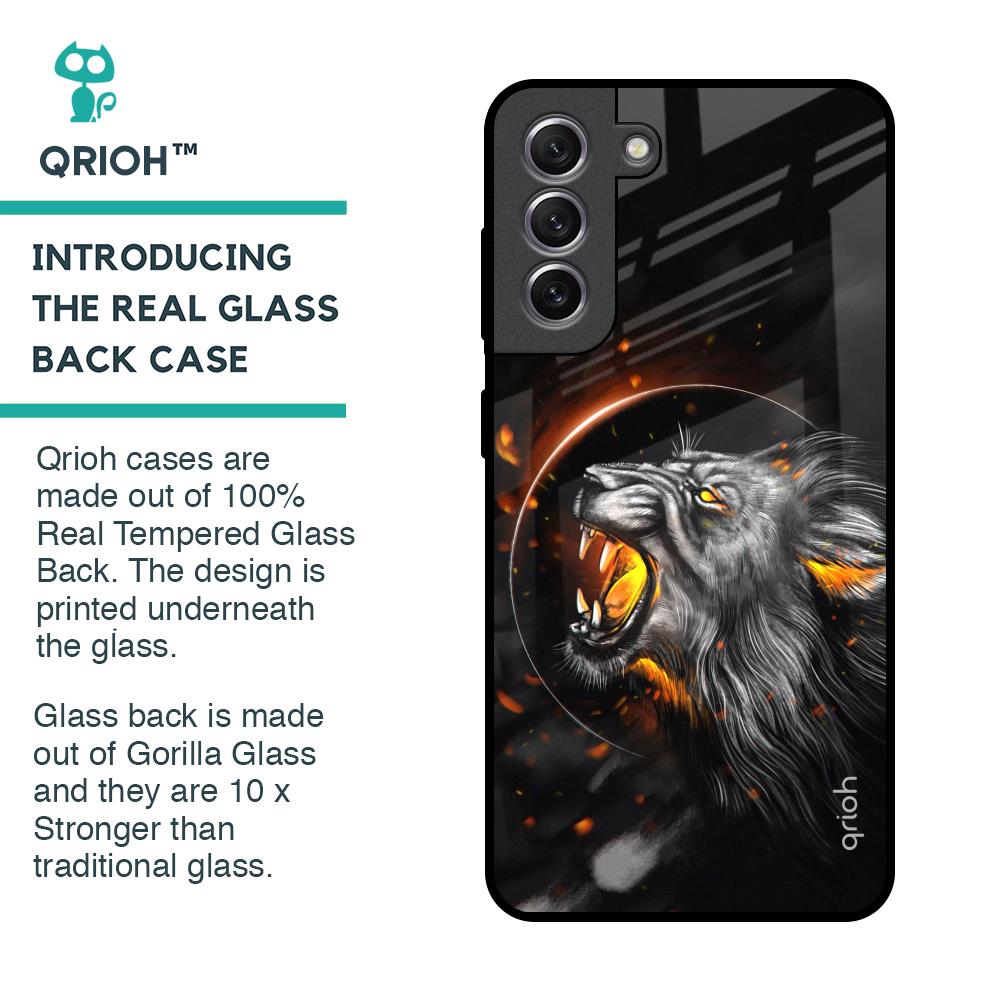 Aggressive Lion Glass Case for Samsung Galaxy S21