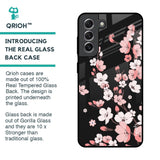Black Cherry Blossom Glass Case for Samsung Galaxy S21