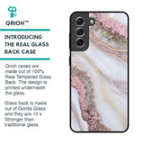Pink & Gold Gllitter Marble Glass Case for Samsung Galaxy S21