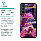 Electroplated Geometric Marble Glass Case for Samsung Galaxy S21