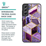 Purple Rhombus Marble Glass Case for Samsung Galaxy S21