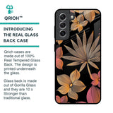 Lines Pattern Flowers Glass Case for Samsung Galaxy S21