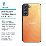 Orange Curve Pattern Glass Case for Samsung Galaxy S21
