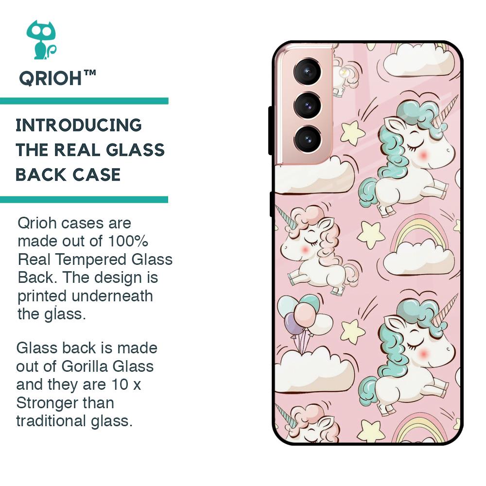 Balloon Unicorn Glass case for Samsung Galaxy S21