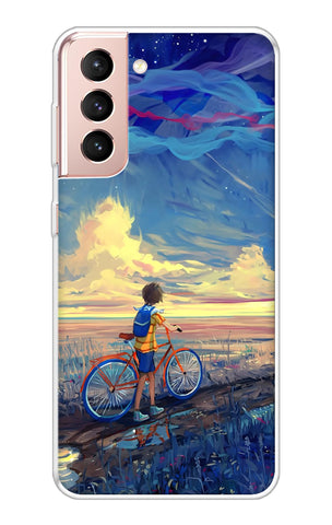 Riding Bicycle to Dreamland Samsung Galaxy S21 Back Cover