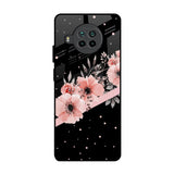 Floral Black Band Mi 10i 5G Glass Back Cover Online