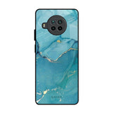 Blue Golden Glitter Mi 10i 5G Glass Back Cover Online