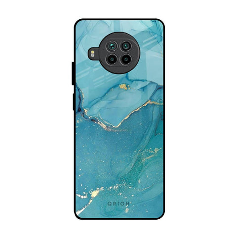 Blue Golden Glitter Mi 10i 5G Glass Back Cover Online