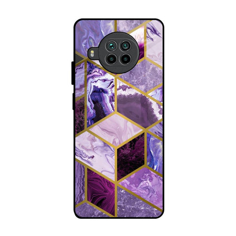 Purple Rhombus Marble Mi 10i 5G Glass Back Cover Online