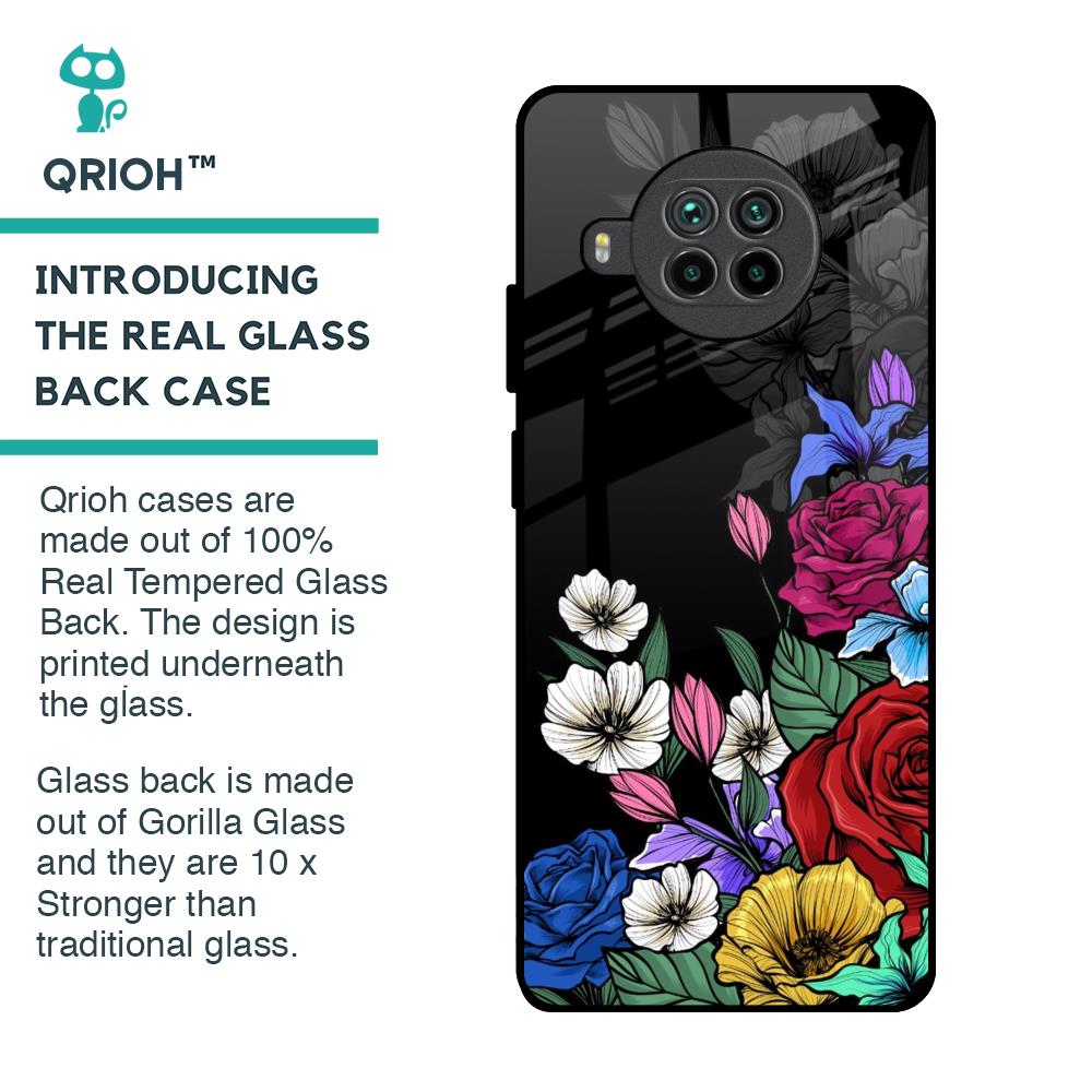 Rose Flower Bunch Art Glass Case for Mi 10i 5G