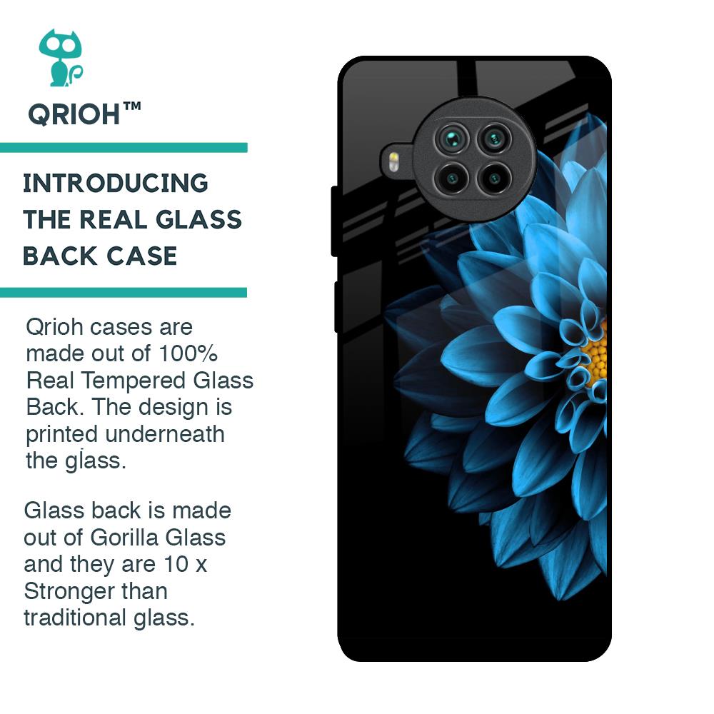 Half Blue Flower Glass Case for Mi 10i 5G