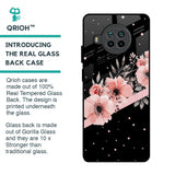 Floral Black Band Glass Case For Mi 10i 5G