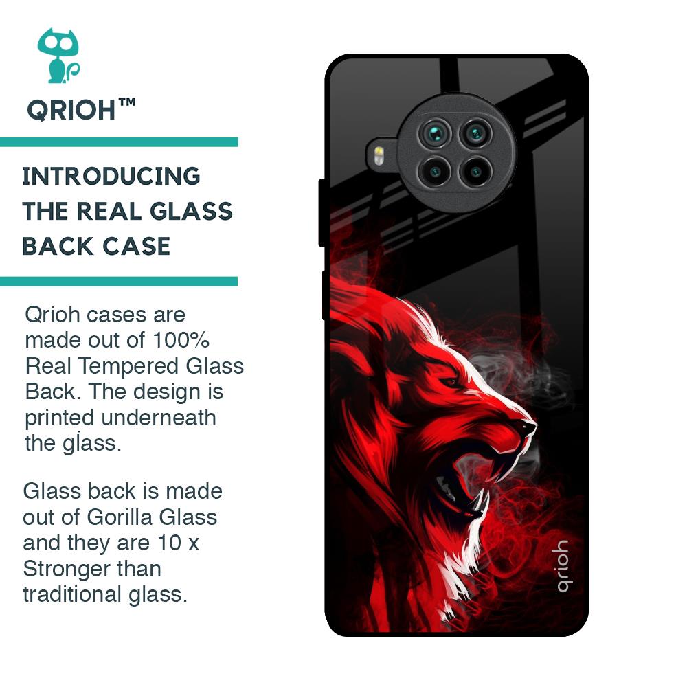 Red Angry Lion Glass Case for Mi 10i 5G