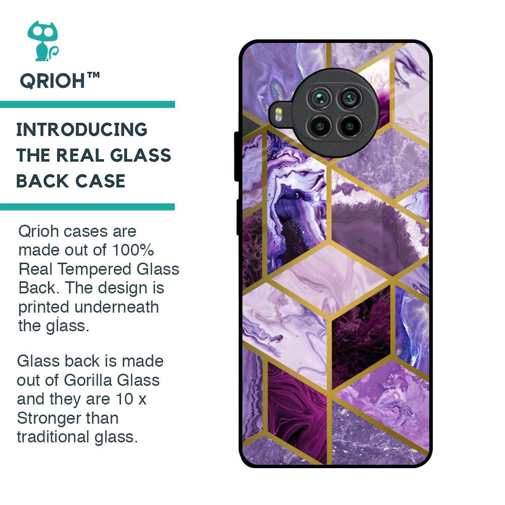 Purple Rhombus Marble Glass Case for Mi 10i 5G
