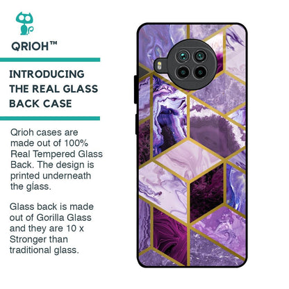 Purple Rhombus Marble Glass Case for Mi 10i 5G