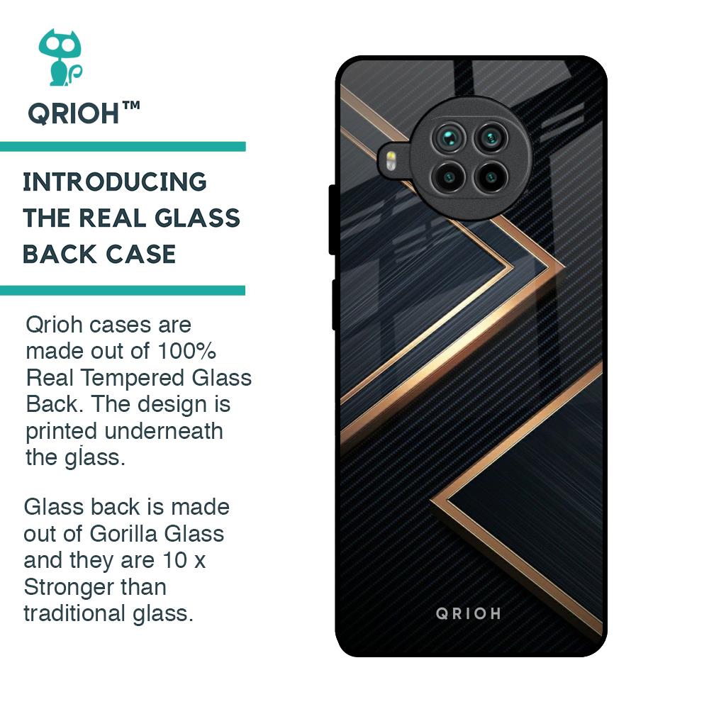 Sleek Golden & Navy Glass Case for Mi 10i 5G