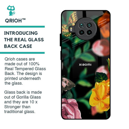 Flowers & Butterfly Glass Case for Mi 10i 5G