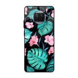 Tropical Leaves & Pink Flowers Xiaomi Mi 10i 5G Glass Cases & Covers Online